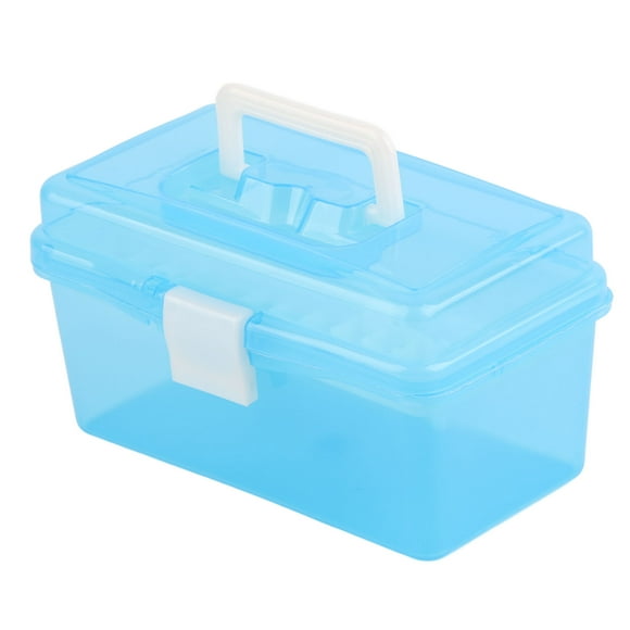 Caja de herramientas, caja de herramientas de 2 capas, caja de almacenamiento portátil, caja de herramientas para el hogar, compacta y liviana