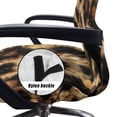 thumbnail image 5 of ZIATUBLES Brown Leopard Print Stretch Gaming Chair Cover Soft Dustproof Rotating Chair Desk Chair Cover Universal Rotating Chair Slipcovers Protector with Snap Button, S,, 5 of 7