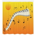 thumbnail image 2 of Ambesonne Music Note Shower Curtain, Joyous Sunset Piano Keys, 69"Wx70"L, Yellow Orange, 2 of 4