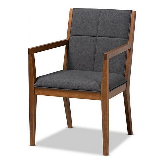 Theresa Mid-Century Modern Dark Grey Fabric Upholstered Living Room Accent Chair