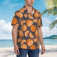 thumbnail image 5 of Xecao Various Oranges print Hawaiian shirt - a stylish short-sleeve button-down for men, perfect for casual beach and tropical outings., 5 of 9