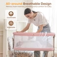 thumbnail image 4 of Babyeap 3 in 1 Baby Bassinet,Baby Basinet Bedside Sleeper,Standalone Baby Crib,6 Height Adjustable Portable Crib for Newborn,Pink, 4 of 8
