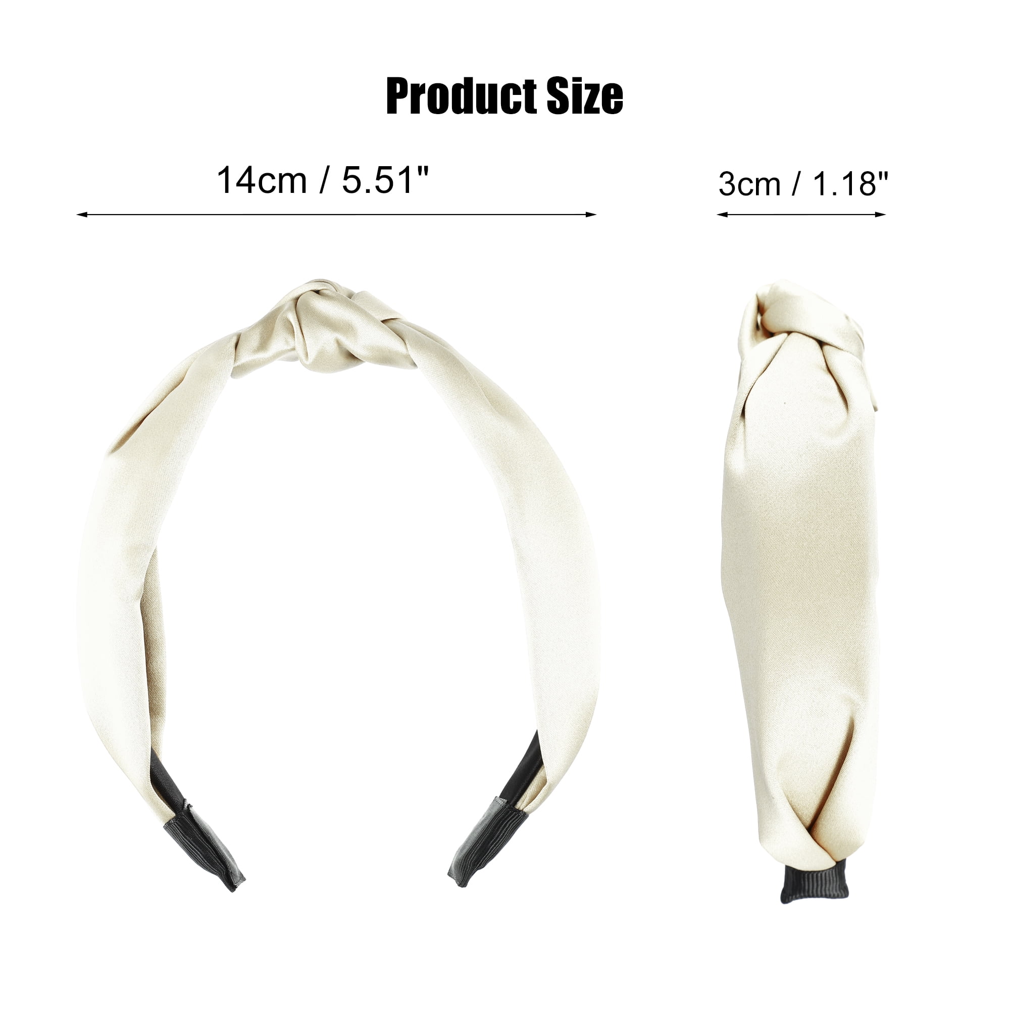 Unique Bargains Silk Knotted Headband Hairband for Women 1.2 Inch Wide White