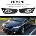 thumbnail image 4 of Kojem Fog Lights Assembly for 2009-2011 Honda Civic 4DR Sedan Clear Lens JDM Style Fog Lamps Pair W/Bulbs Wiring Harness and Switch, 4 of 9