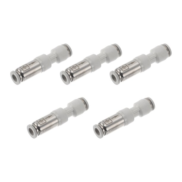 Conectores de aire de empuje únicos Bargains 15/64" válvula de retención unidireccional de plástico y metal 5 piezas tono blanco plateado