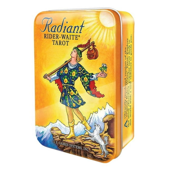 Pamela Colman Smith Radiant Rider-Waite Tarot in a Tin Classic Card Game, 78 Pieces