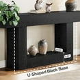 thumbnail image 4 of Tribesigns 63" Wood Console Table with U-Shaped Base, 2-Tier Narrow Entryway Table, Hallway, Foyer, Black, 4 of 7