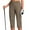Coffee, variant on High Waist Workwear Womens Capris Button Pull-On Straight Leg Slimming Dressy Casual Pants with Pocket Black, XL