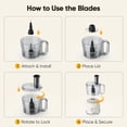 thumbnail image 2 of Gianna Food Processors 10.5 Cup, Vegetable Chopper with 5 Blades, 3 Modes Food Processor, Large Capacity, Dishwasher Safe, Stainless Steel Blades, for Smoothie, Fruit, Dough，White, 2 of 7
