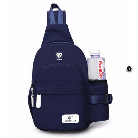 Men Women Nylon Crossbody Shoulder Bag Travel Casual Sling Cycle Chest Bag,Dark Blue (Best Cross Body Bag For Men)