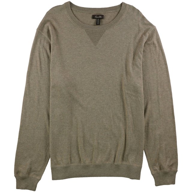 Tasso Elba Mens Lux Crew Neck Pullover Sweater, Beige, XX-Large