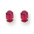 thumbnail image 1 of 14K White Gold Ruby Earrings, 1 of 2