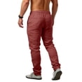 thumbnail image 4 of Cotton Linen Pants for Men Elastic Drawstring Waist Straight-Legs Pants with Deep Pockets Cotton Linen Long Pants Casual Loose Fit Summer Beach Harem Baggy Trousers,Pink L, 4 of 4