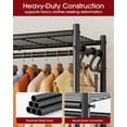 thumbnail image 5 of Sakugi Closet Organizers and Storage. Free Standing Clothes Rack with 6 Hooks, Leveling Feet & Wall Anchor, Wardrobe Closet for Bedroom or Laundry Room, 48.8" x 12.6" x 61.0", Black, 5 of 10