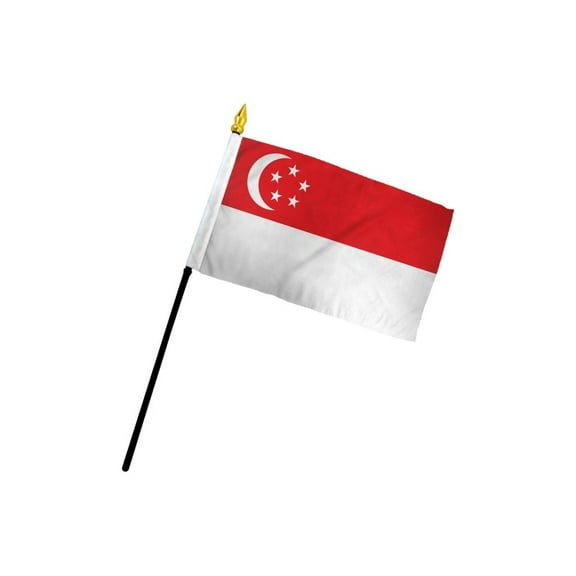Singapore 4x6in Stick Flag