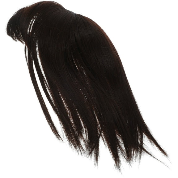 WHAMVOX 1Pcs Hair Toppers for Thinning Hair Slanted Thick Bangs Wig for Women Everyday Wear 9.8X5.1X5.1In Brown