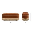 thumbnail image 5 of Melinda 48.5" Oval Tufted Bullion Fringe Storage Bench, Burnt Orange Performance Velvet, 5 of 11