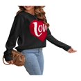 thumbnail image 4 of Valentine S Day Pull pour les Femmes Aiment Coeur Graphique Tricot Tees Col Rond Manches Longues Pull Tops Sweatshirts Blanc Rouge XL, 4 of 6