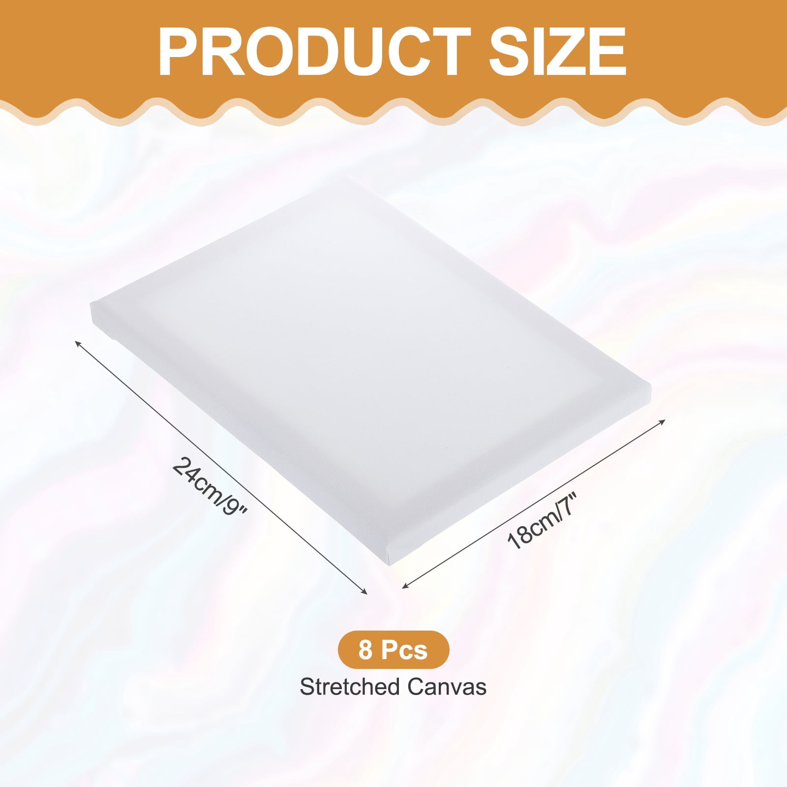 Uxcell 8 Pcs Stretched Canvas, 7x9" Artist Boards 4/5" Profile Cotton Panels,White