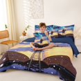 thumbnail image 3 of Castle Fairy Snowy Train Twin Bedding Sets 7-Piece for Children, Open Book Bedding Comforter Set for Bedroom, Gold and Blue,Navy Blue Reversible, 3 of 7