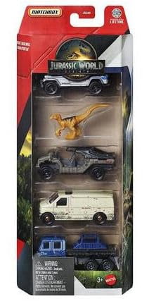 Jurassic World Matchbox Dinosaur Vehicles 5 Packs Bundle of 4 (JGL60-956B)