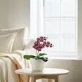 thumbnail image 4 of 9 Head Wine Red Orchids Artificial Flowers 27.2'' Long Branch Artificial Orchids That Look Real Faux Orchid Stems Lifelike Fake Silk Orchid Flowers for Vase Table Centerpieces Wedding Room Home Decor, 4 of 6