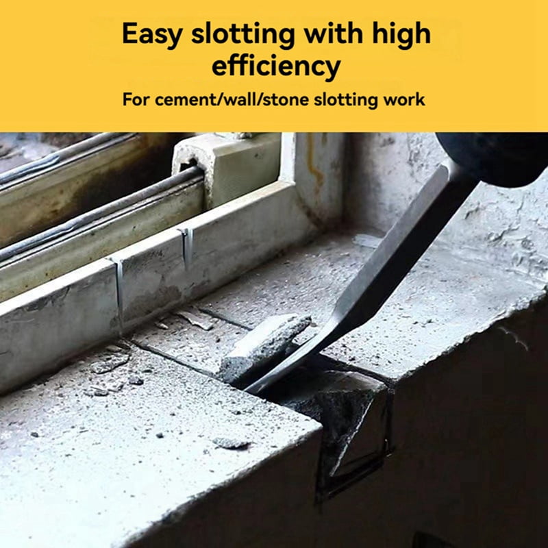 5PCS Hammer Pick Scraping Chisel Set Wall Slotting Masonry Concrete Drill Bit Tile Flat Point Chisels Square Handle