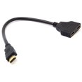 thumbnail image 1 of 1080P HDMI-compatible Port Male To 2 Female 1 In 2 Out Splitter Cable Ad Ter Durable Converter Cable HDMI-compatible black, 1 of 8