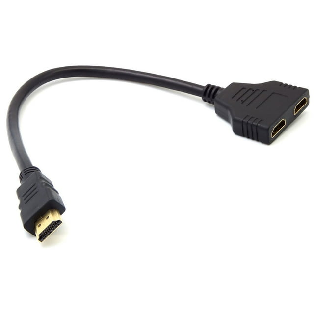 1080P HDMI-compatible Port Male To 2 Female 1 In 2 Out Splitter Cable Ad Ter Durable Converter Cable HDMI-compatible black