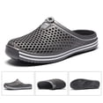 thumbnail image 5 of Mens Slippers,Couples Solid Color Bag Toe Breathable Non- Slippers for Outdoor Indoor,Slippers for Men,Grey,10, 5 of 9