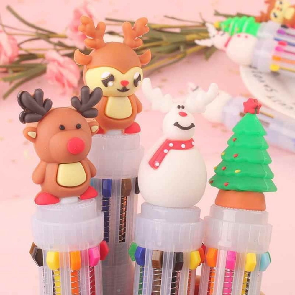 18Pcs Festive Cartoon Pen Set: Random Styles with Colored Ink, Perfect for Students, Teachers, & Gift-Giving
