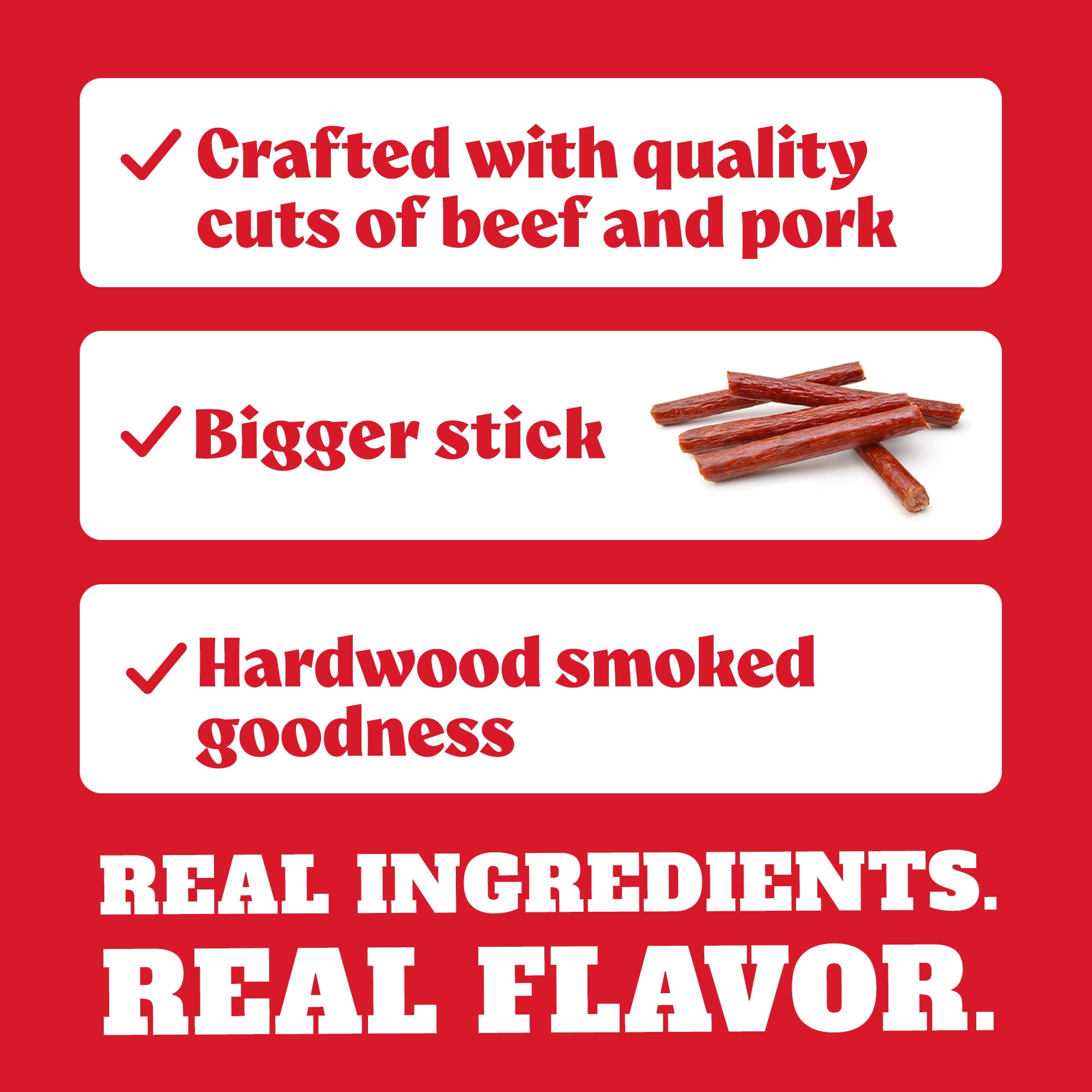Yumbo  Premium Original Flavor Summer Sausage Deli Sticks, 1oz 15 Count Bag, Made by Old Wisconsin