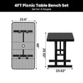 thumbnail image 2 of AwayHome 4FT Metal Patio Picnic Tables with Umbrella Hole Thermoplastic Coated Commercial Rectangular Picnic Table, Surface Mounted, Black, 2 of 7