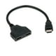 thumbnail image 1 of Cable divisor HDMI, adaptador de 1 macho a 2 hembras, negro, 1 of 4
