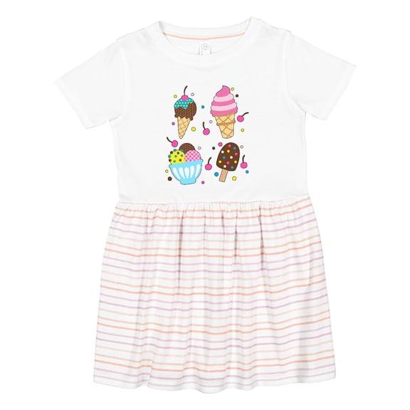 Inktastic Ice Cream with Patterns Girls Toddler Dress