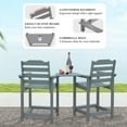 thumbnail image 4 of Decksplore HDPE Tall Adirondack Chairs Set of 4 with Detachable Connecting Tray, Bar Height Outdoor Chairs, for Patio, Balcony, Gary, 4 of 7