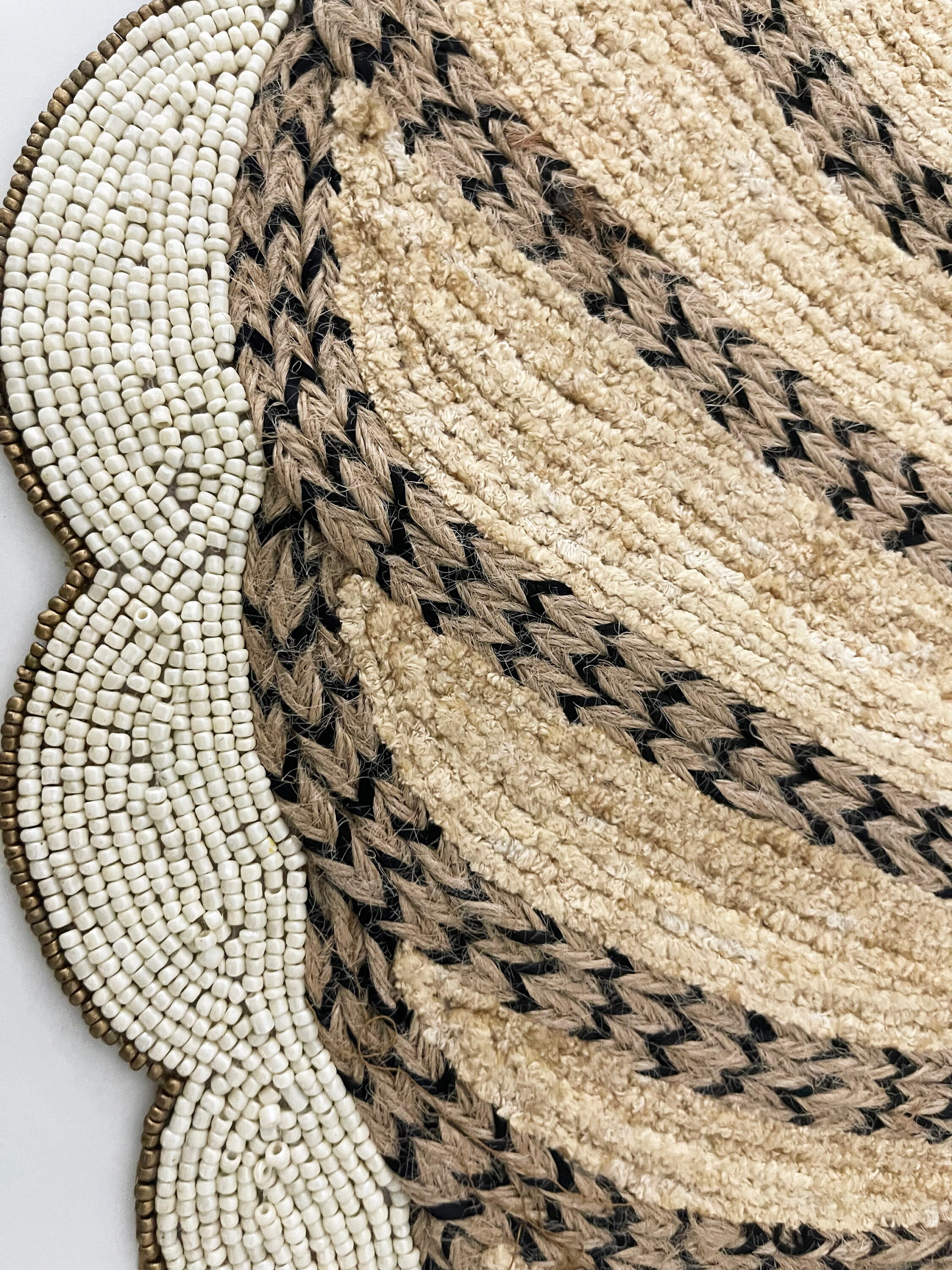 Handmade bead table runner, multicolour pumpkin fall runner, beaded, embroidery and thread work