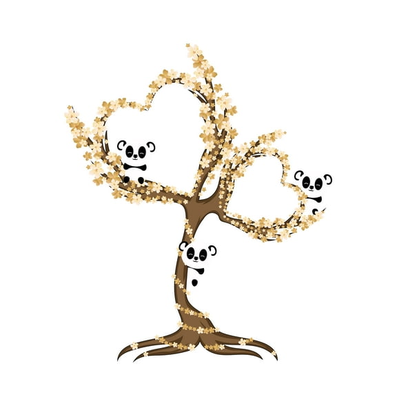 Cherry Blossom Heart Shaped Vinyl Wall Decal-DIY Floral Decoration Sticker-Self Adhesive -Easy to use-Wall Mural to Transform a Room with a New Look-Size: 8" x 10".