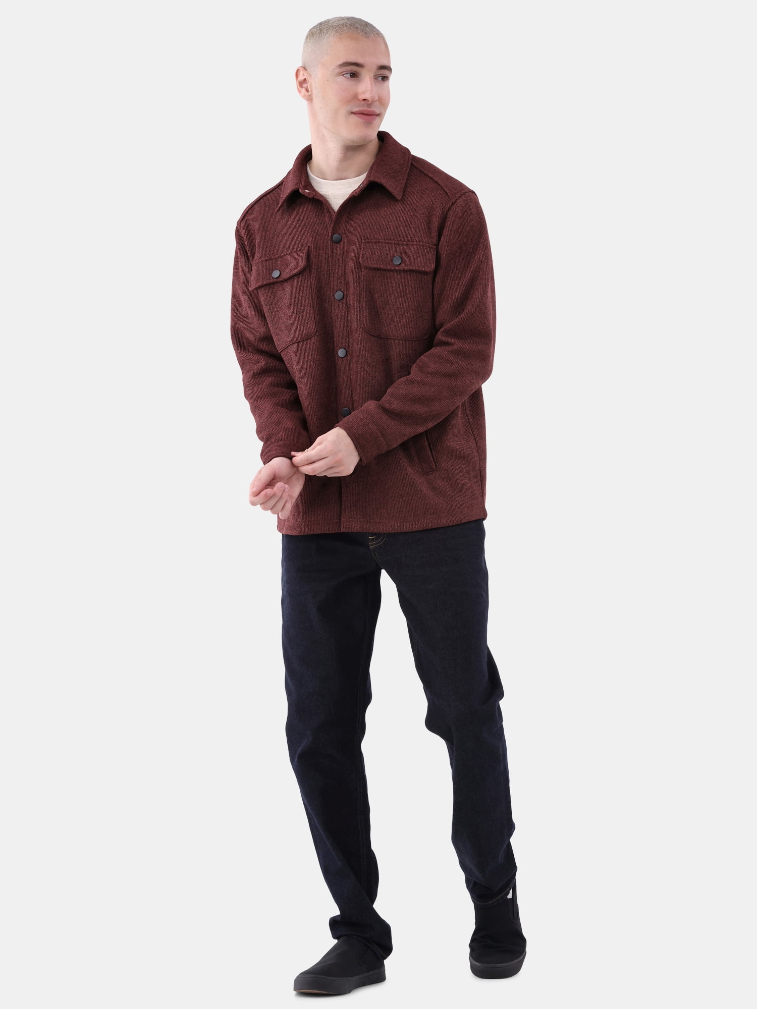 George Men's & Big Men's Knit Fleece Shirt Jacket, Sizes S