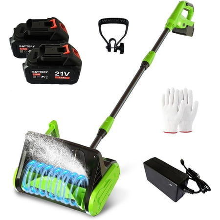 Cordless Snow Shovel with 2 Battery, Brushless Electric Snow Blower, Adjustable Armrests, 7.8" Depth, 26FT Throw, Snow Shovel Cordless for Patio, Steps, Driveways & Walkways