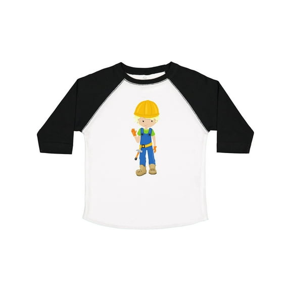 Inktastic Construction Worker, Blond Hair, Cute Boy, Hammer Boys Toddler T-Shirt