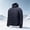 Dark Blue Coats for Men, variant on Mens Lightweight Packable Hooded Down Puffer Jacket Horizontal Quilt Full Zip Side Pocket Thin Warm Outerwear for Travel Outdoor Cold Weather Black XXXXL