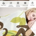 thumbnail image 3 of COMIO  Flannel Super Soft Cozy Blanket Monkey Banana Lightweight Warm Throw Blanket for Couch Living Room Bed Sofa Travel, 3 of 6