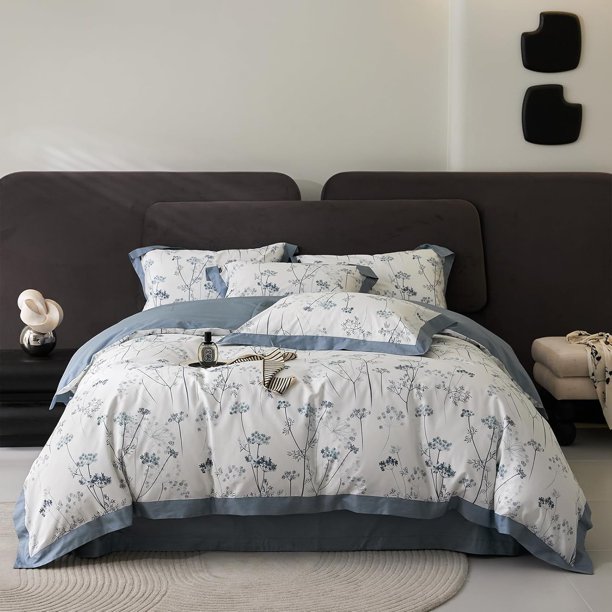 Funda Nórdica Floral Vintage Juego de Cama 1 Funda Nórdica Floral y 2 Fundas de Almohada