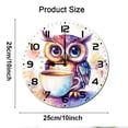 thumbnail image 2 of ZXCXRQFa Clock Owl Coffee Wall Clock Vintage Battery Operated Silent Non Ticking Round Wooden Wall Clocks Decorative for Kitchen Living Room Bedroom Office Garden Outdoor 10 Inch, 2 of 7