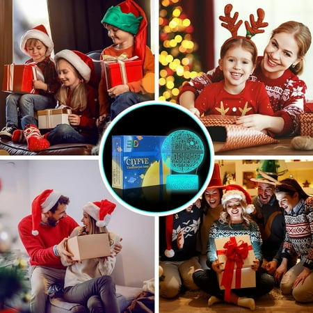 

Stylish and Unique 3D Night Light with Touch Control - Auto Gradient 7 Colors LED Night Lamp for Outdoor Decoration or Christmas Day Holiday Children‘s Gift - Perfect Home Decor Accent wi