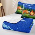 thumbnail image 4 of Catabedysis Night Camping Quilt Full,Campfire Camper Print Full Bedspread Sets For Boys,Multicolor,3Pcs, 4 of 7