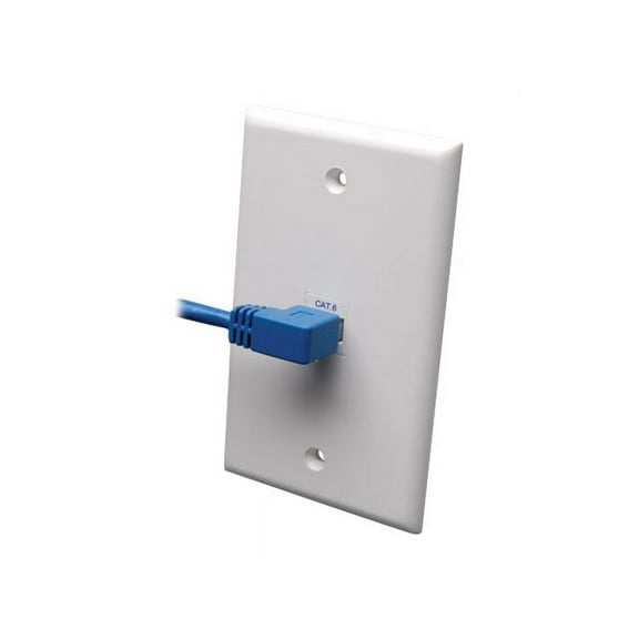 Tripp Lite 10ft Cat6 Gigabit Molded Patch Cable (Left Angle M to M) - Blue