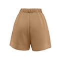 thumbnail image 4 of cocolona Womens Summer Casual High Waist Bermuda Shorts Elastic Button Waist Wide Leg Beach Shorts with Pocket, 4 of 5