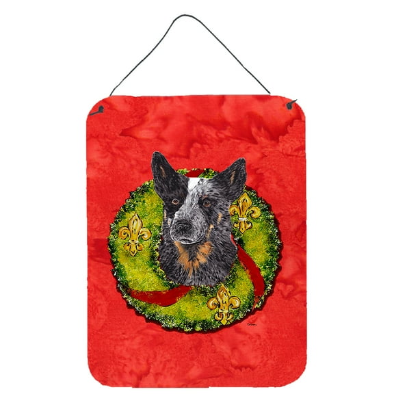 Australian Cattle Dog Christmas Wreath Wall or Door Hanging Prints